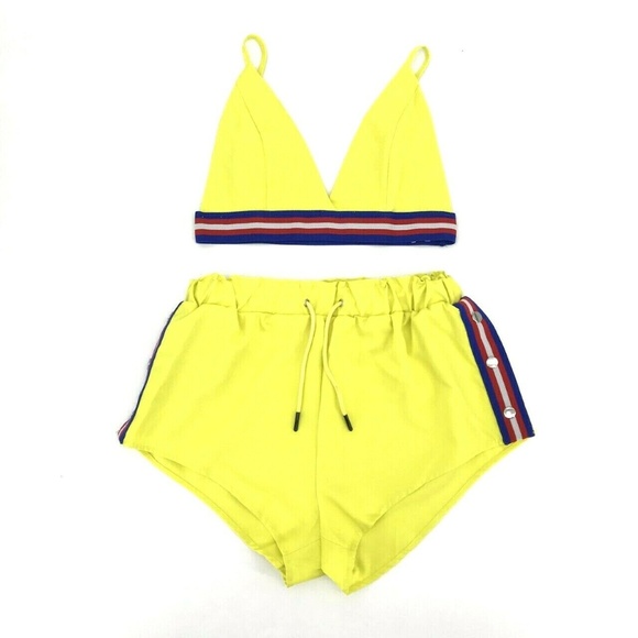 Zaful Other - Zaful 2 Piece Track Shorts Set Bralette Top Sz XL